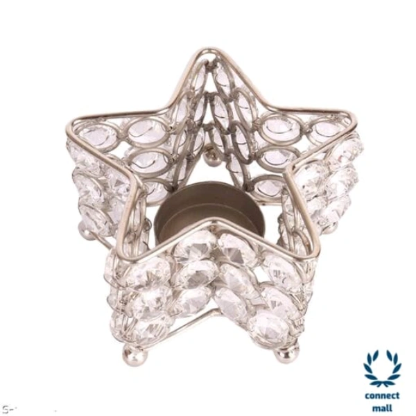 Star Shape Tealight Candle Holder for Home Decor - Metal, pack of1